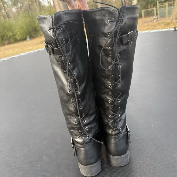 Wanted Women's Black Size 9 Boots With Zipper Lace Up Buckle Accents LadyLuck - Picture 5 of 11